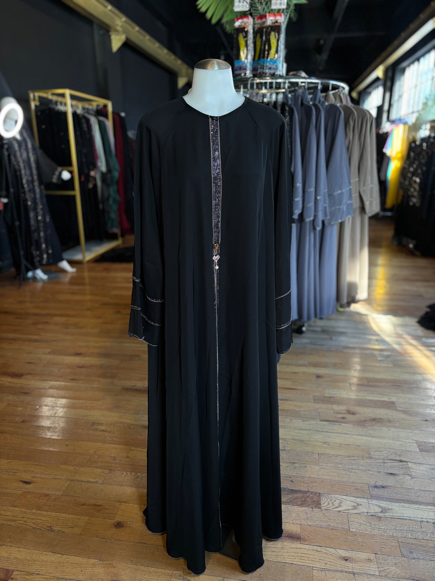 Black Abaya with Gold Trims