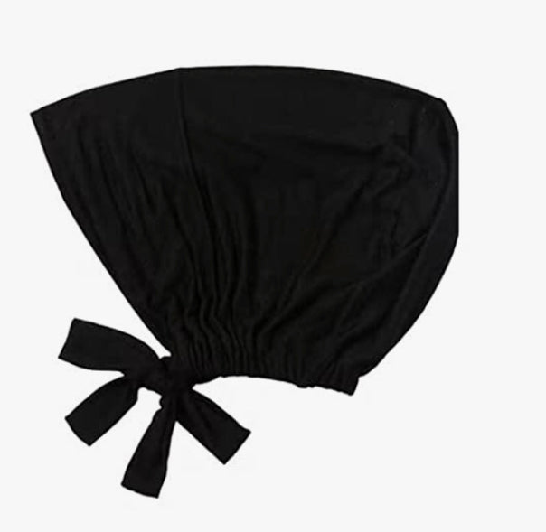 Black Jersey Under Cap (With Strings)