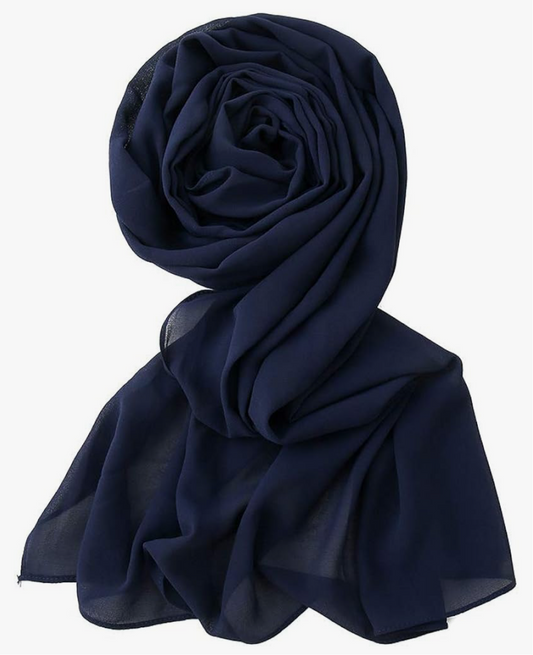 Chiffon Navy Blue Hijab