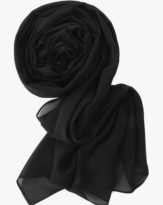 Chiffon Black Hijab