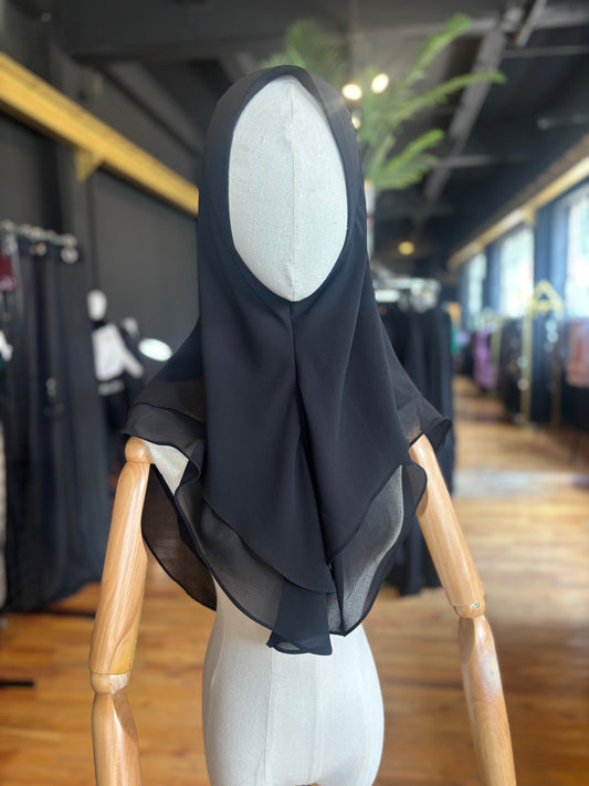 Black Chiffon Khimar