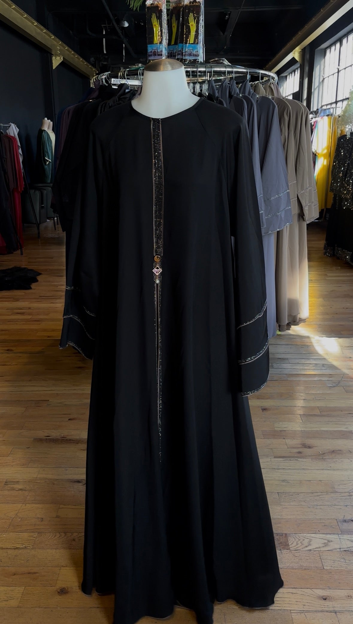 Black Abaya with Gold Trims
