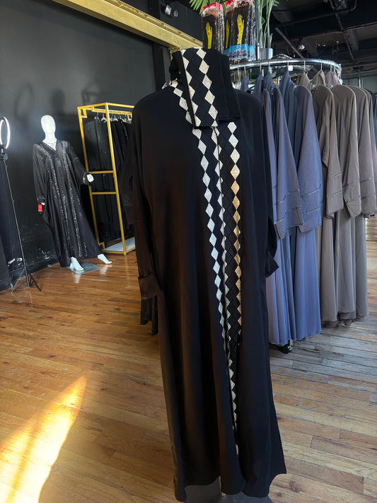 Black Diamond Cut Abaya
