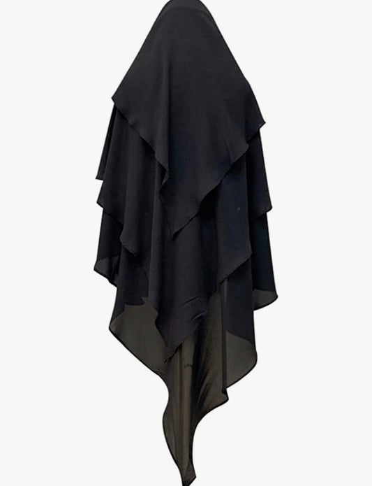 Black 3 Layered Khimar