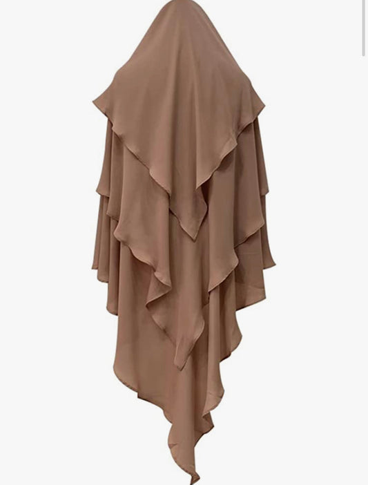 Khaki 3 Layered Khimar